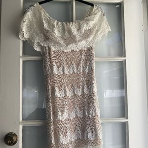 Nightcap white off the shoulder dress
